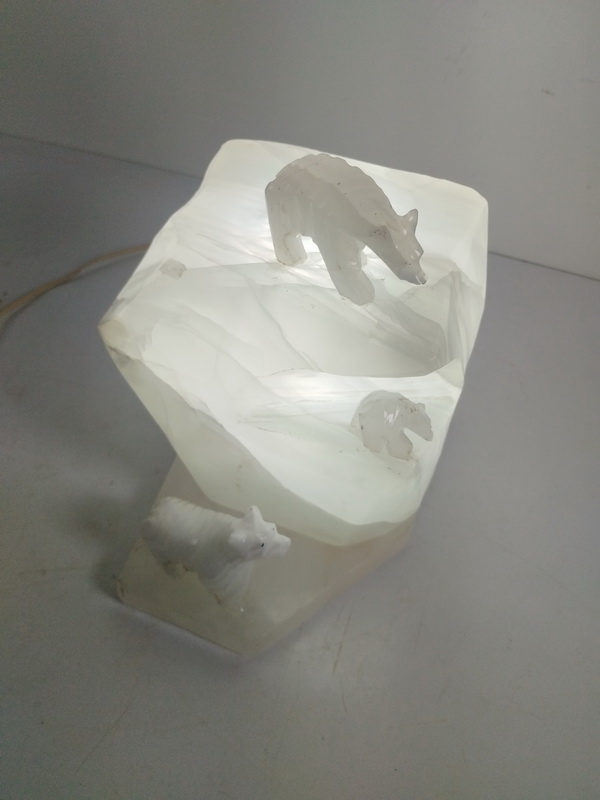 lampara alabastro hielo oso e27 23x15x20 1u